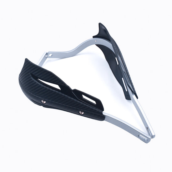 Professional Universal Motorcycle Handguards for Honda CC110 Cross Cub - Heavy Duty Aluminum Alloy Anti-Collision Brush Guards, Carbon Fiber Style Handlebar Protectors for Dirt Bikes and Off-Road Motorcycles - 1 Pair—Blue