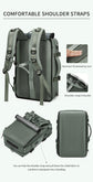 Grey Large Capacity 16-Inch Laptop Travel Backpack - Anti-Theft Professional Business Bag with Spring Buckle - Durable Oxford Cloth Outdoor Rucksack for Men and Women