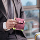 3PCS Blue Slim PU Leather Cash Holder and Bill Organizer - Professional Long Wallet with Dual Snap Buttons and Elastic Band for Business, Travel, and Personal Finance