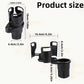 3 PCS Black 2-in-1 Universal Car Cup Holder Expander - 360 Degree Rotating Multifunctional Beverage Rack, Adjustable Upper Base Storage Organizer for Water Bottles, Coffee Mugs and Fast Food Cups