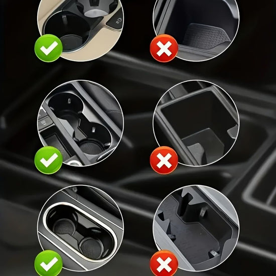 3 PCS Black 2-in-1 Universal Car Cup Holder Expander - 360 Degree Rotating Multifunctional Beverage Rack, Adjustable Upper Base Storage Organizer for Water Bottles, Coffee Mugs and Fast Food Cups
