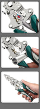 3PCS Professional 10-in-1 Folding Multi-functional Wire Stripper and Pliers - Heavy Duty Electrician&