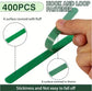 400 pcs Reusable Hook and Loop Cable Ties - 6-Inch T-Type Nylon Fastening Straps for Office Cable Management and Garden Plant Support, Interconnectable Design, Green