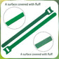 400 pcs Reusable Hook and Loop Cable Ties - 6-Inch T-Type Nylon Fastening Straps for Office Cable Management and Garden Plant Support, Interconnectable Design, Green