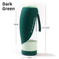 Green 2-in-1 Portable Dog Water Bottle and Food Container - Leaf-Shaped Silicone Travel Bowl for Pets, Leak-Proof Outdoor Dispenser for Walking, Hiking and Traveling, 330ml Capacity