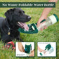 Gray 2-in-1 Portable Dog Water Bottle and Food Container - Leaf-Shaped Silicone Travel Bowl for Pets, Leak-Proof Outdoor Dispenser for Walking, Hiking and Traveling, 330ml Capacity