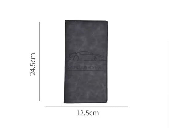 3 Pcs Premium PU Leather Car Registration and Insurance Holder - Slim Auto Document Organizer, Driver&