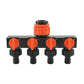 2pcs Orange 4-Way Garden Hose Splitter - Multi-Outlet Tap Manifold with Individual Control Valves - Universal Fit for 1/2 inch 3/4 inch and 1 inch Taps - Durable ABS Irrigation Water Distributor