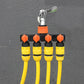2pcs Orange 4-Way Garden Hose Splitter - Multi-Outlet Tap Manifold with Individual Control Valves - Universal Fit for 1/2 inch 3/4 inch and 1 inch Taps - Durable ABS Irrigation Water Distributor
