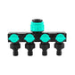 2pcs Blue 4-Way Garden Hose Splitter - Multi-Outlet Tap Manifold with Individual Control Valves - Universal Fit for 1/2 inch 3/4 inch and 1 inch Taps - Durable ABS Irrigation Water Distributor