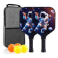 【RT-006】 Fiberglass Pickleball Paddle Set of 2 with 4 Balls and Carry Bag - 185g Single Paddle Weight - Beginner Friendly Starter Kit with Non-Slip Cushion Grip for Adults Kids and Outdoor Family Fun