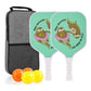 【RT-008】Fiberglass Pickleball Paddle Set of 2 with 4 Balls and Carry Bag - 185g Single Paddle Weight - Beginner Friendly Starter Kit with Non-Slip Cushion Grip for Adults Kids and Outdoor Family Fun