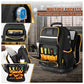 Heavy Duty Professional Tool Backpack - 18 Inch Large Capacity - Waterproof Solid Rubber Base, Multi-Pocket Organiser and Reflective Strips for Electricians, HVAC and Trades