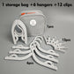 Portable Folding Travel Hangers Set - 19 Piece Laundry Kit with 6 Adjustable Hangers 12 Clips and Storage Bag - Space Saving Design for Caravanning Camping and Student Dorms - Gray