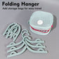 Portable Folding Travel Hangers Set - 19 Piece Laundry Kit with 6 Adjustable Hangers 12 Clips and Storage Bag - Space Saving Design for Caravanning Camping and Student Dorms - Pink