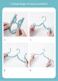 Portable Folding Travel Hangers Set - 19 Piece Laundry Kit with 6 Adjustable Hangers 12 Clips and Storage Bag - Space Saving Design for Caravanning Camping and Student Dorms - Pink