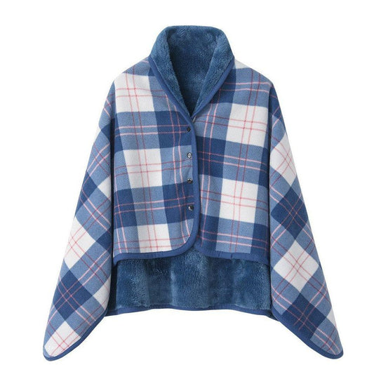 Blue Rasa 100x140cm Wearable Fleece Blanket - Soft, Warm & Anti-Pilling, Stylish Plaid Design