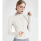 S White High-Stretch Slim Fit Yoga Jacket - Full Zip Workout Sports Jacket for Women