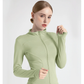 XXL Green High-Stretch Slim Fit Yoga Jacket - Full Zip Workout Sports Jacket for Women
