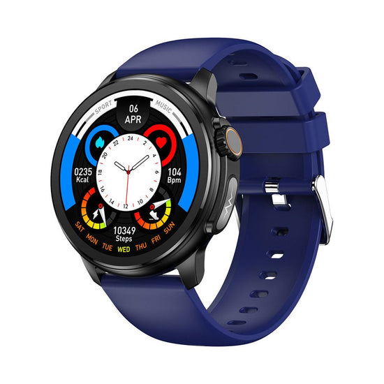 Blue Round 1.3 Touch Screen Smartwatch with Heart Rate & Fitness Tracking"