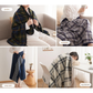 Green-blue Rasa 100x140cm Wearable Fleece Blanket - Soft, Warm & Anti-Pilling, Stylish Plaid Design