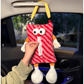 2 PCS Red Cute Plush Tissue Box Holder with Fun Character Design for Car and Home