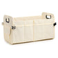 Beige Foldable Car Storage Organizer Basket - 55x32x32cm with Handles, Easy to Fold