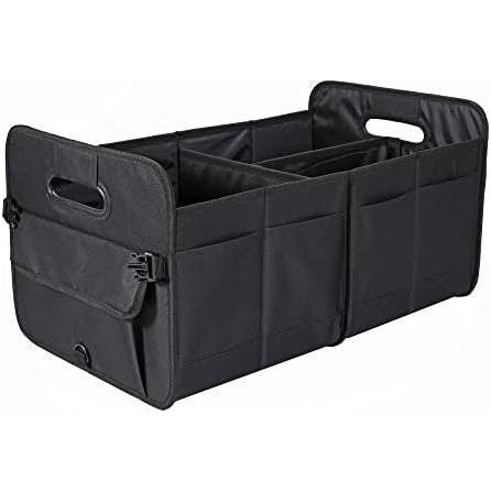 Black Foldable Car Storage Organizer Basket - 55x32x32cm with Handles, Easy to Fold