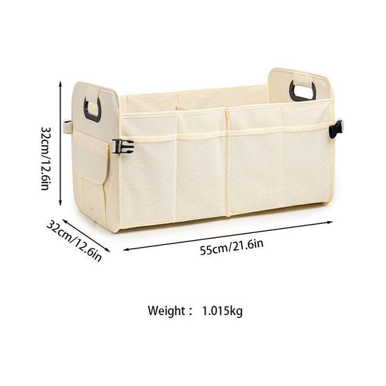 Pink Foldable Car Storage Organizer Basket - 55x32x32cm with Handles, Easy to Fold