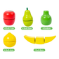 Kids Wooden Fruit Cutting Toy Set - 8 Fruits, Knife, and Cutting Board, 18x15cm Storage Container
