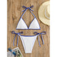L Blue Sexy Halter Backless High-Waisted Bikini Set - Women&