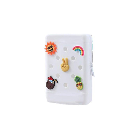 2 PCS White Customizable Tumbler Pouch - Silicone Water Bottle Accessory Bag with Charm Holes - Phone & Essentials Holder