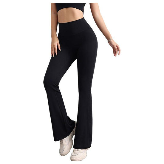 L Black High Waist Flare Yoga Pants - Women&
