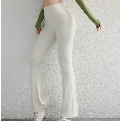 M White High Waist Flare Yoga Pants - Women&