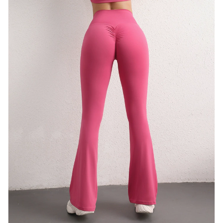 S Pink High Waist Flare Yoga Pants - Women&
