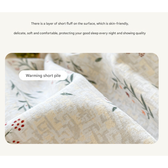 Rabbit Thick Brushed Cotton 4-Piece Bed Sheet Set (1.5m Bed) - Fits 200x230cm Duvet