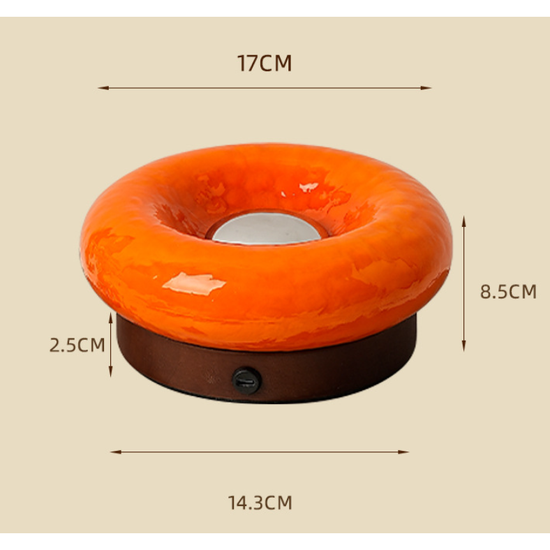 Orange Donut Table Lamp - Rechargeable Touch Control LED