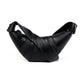 Small Black Stylish Croissant Crossbody Bag - Elegant Horn-Shaped Design with Lazy Chic Vibes