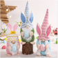 Blue Fat Doll Easter Gnome Doll - Knitted Fabric with Egg and Bunny Ears Decor