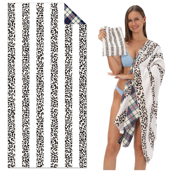 TW1 - Double-Sided Printed Beach Towel - Soft Microfiber - 100x180cm