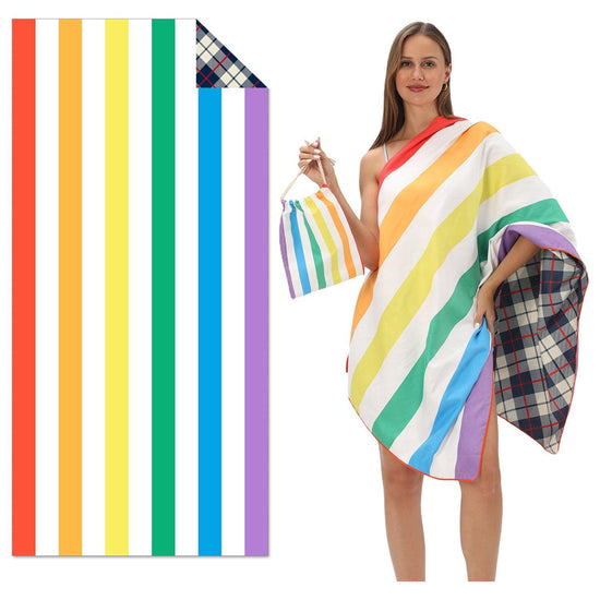 TW6 - Double-Sided Printed Beach Towel - Soft Microfiber - 100x180cm