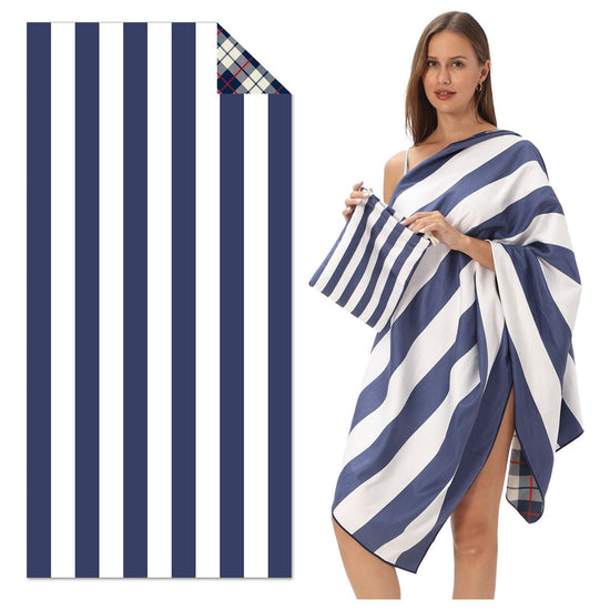 TW7 - Double-Sided Printed Beach Towel - Soft Microfiber - 100x180cm