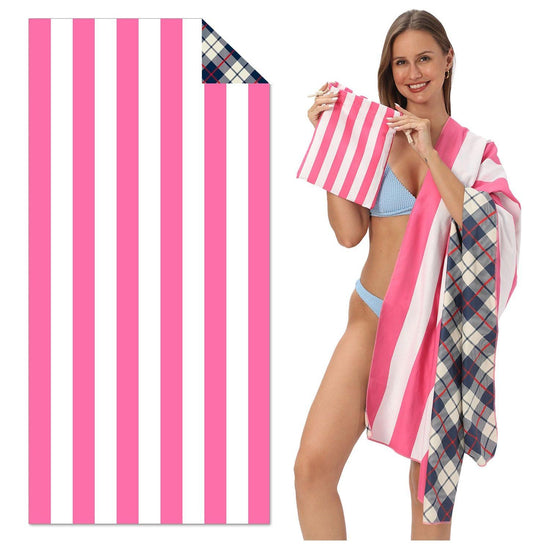 TW10 - Double-Sided Printed Beach Towel - Soft Microfiber - 100x180cm