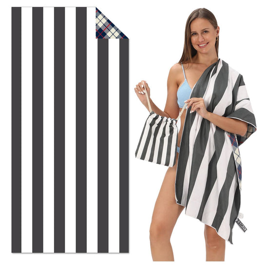 TW12 - Double-Sided Printed Beach Towel - Soft Microfiber - 100x180cm