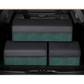 Medium Sized Tumbled Leather Green Foldable Car Trunk Storage Box - Large Capacity Insertable Rear Organizer