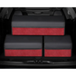 Medium Sized Tumbled Leather Red Foldable Car Trunk Storage Box - Large Capacity Insertable Rear Organizer