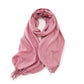 Red 2 PCS Skin Red Solid Color Scarf Shawl with Tassels - Warm Korean Style Wrap (180cm x 70cm)
