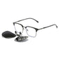 Quicksilver 2-Piece Flip-Up Sunglasses Clip-On Set for Glasses - UV-Protective Square Polarized Lenses for Driving