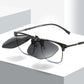 Quickred 2-Piece Flip-Up Sunglasses Clip-On Set for Glasses - UV-Protective Square Polarized Lenses for Driving