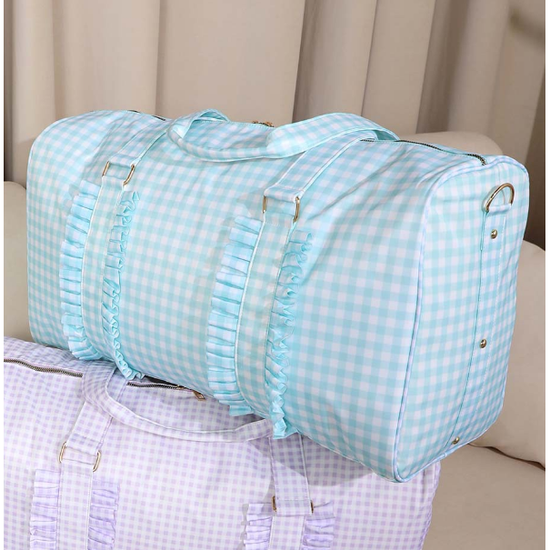 Green Travel Bag with Large Capacity - Stylish Striped Backpack for Short Trips, 40x28x10cm